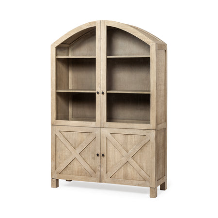 Barrett Solid Brown Wood Display Cabinet
