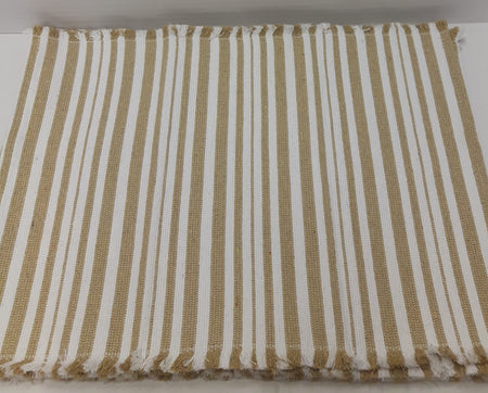 Placemats  Baxter ribbed cotton color sisal & white 4 pc set (6 sets in stock)