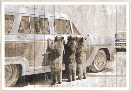 Art - Bears in Yellowstone framed with glass Large