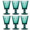 Colored Bee Wine Stem Emerald Glassware set of 6 (2 sets in stock)
