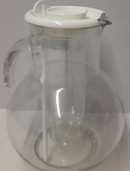 Pitcher Italian Glass with Ice Compartment and Stir Stick (5 in stock)