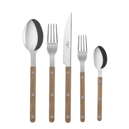 Sabre from Paris Bistrot Flatware Cutlery 5 pc place setting Teak Wood (32 sets in stock)