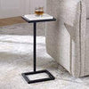 Black Iron and White Marble Martini Table