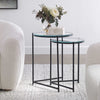 Black Iron and Glass Nesting Table set of 2