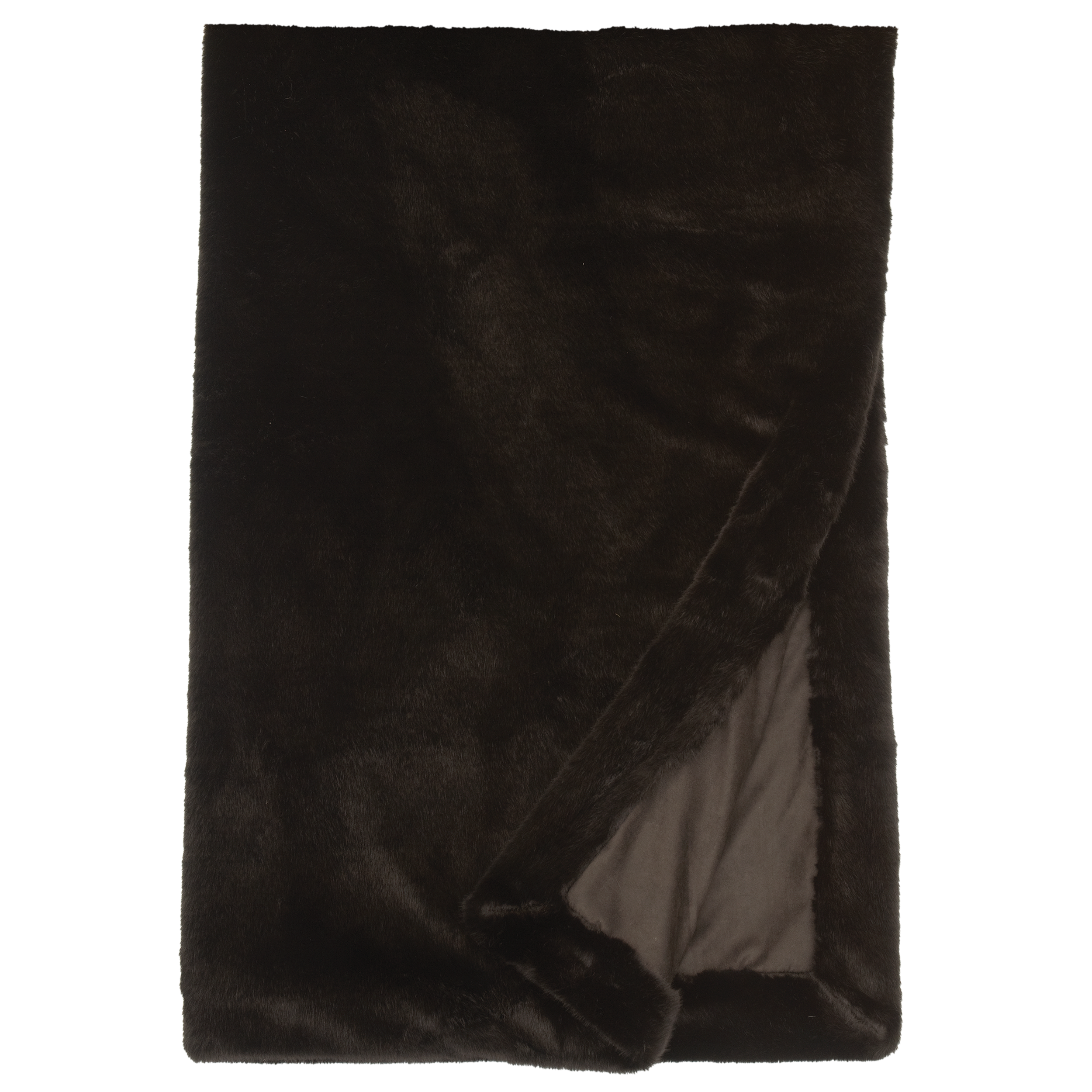 Luxury Faux Fur Throw Black Sable (1 in stock)
