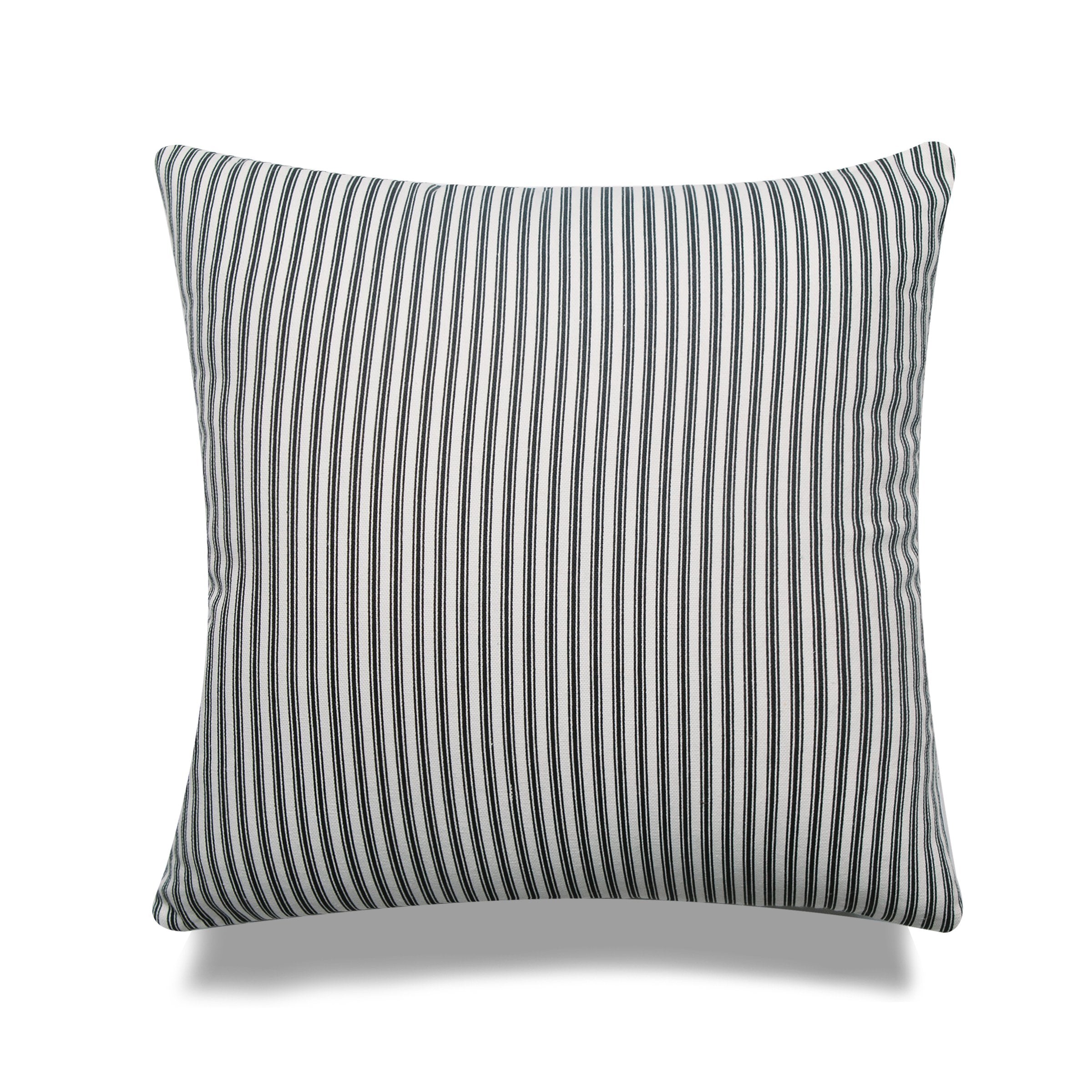 Ticking Stripe Black/White Cushion 22"(3 in stock)
