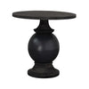 Black Wood and Iron Round Side Table