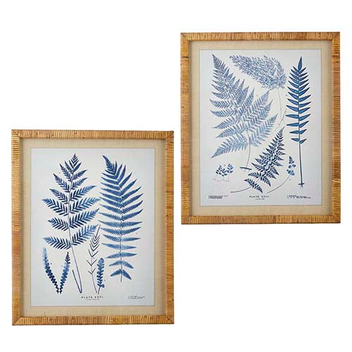 Blue Fern Art on Wood  2 styles (1 style left in stock)