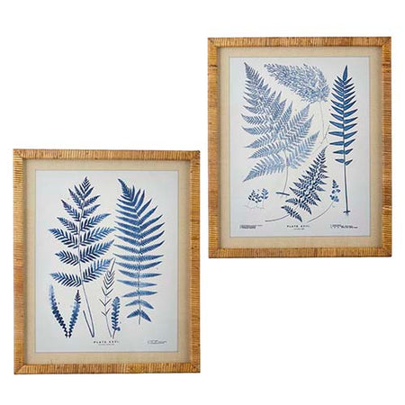 Blue Fern Art on Wood  2 styles (1 style left in stock)
