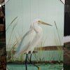 Blue Heron and Lake On Painted Wood (1 in stock)