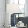 Wavy Blue Ceramic Table Lamp (3 in stock)