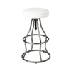 Bowie White Leather Adjustable Stool (qty of 3 in stock)