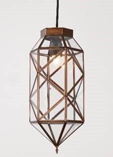 Lit Brass and Glass Pendant Light (2 in stock)