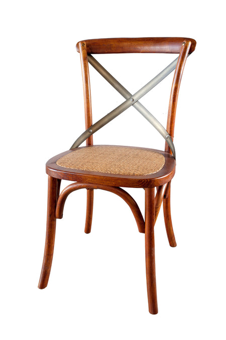 Cross Back Brown Dining Chair
