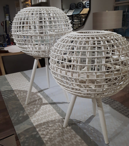 Roselle White Bamboo Lantern Small (qty of 1 in stock)