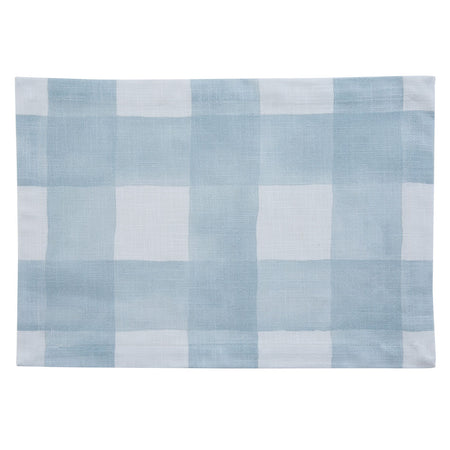 Bufallo Check Blue Mist Watercolor Placemats set of 4 (3 sets in stock)