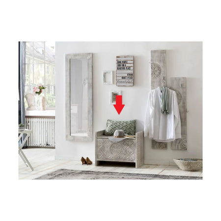 Wooden Tall Mirror Distressed White