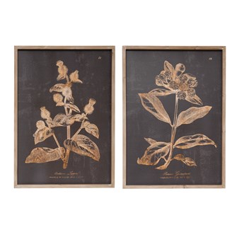 Charcoal Botanical Art on Wood  2 styles (2 in stock)