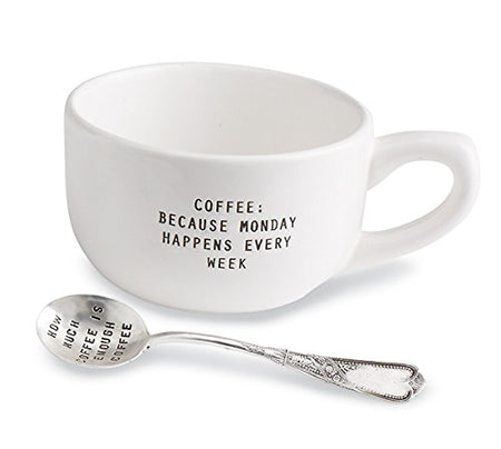 Coffee Mug with spoon  (qty of 1 in stock)