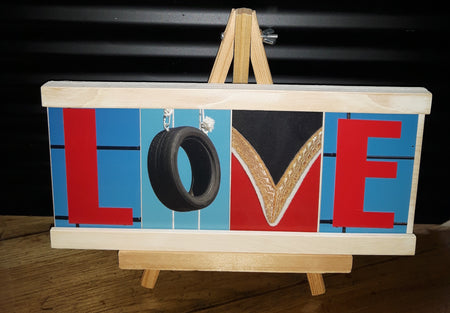Cottage Alphabet Love Word Sign with Holder and Easel (3 in stock)