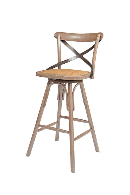 Cross Back Swivel Sundried Counter Stools