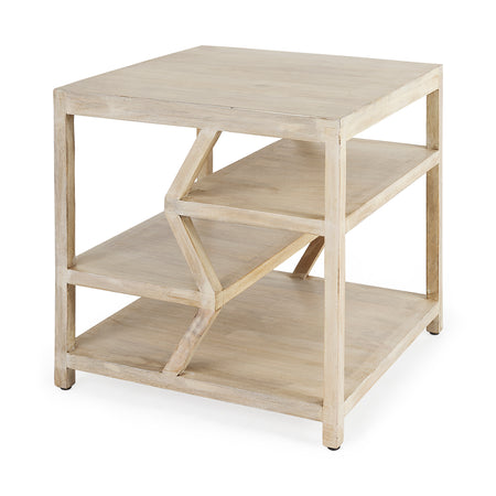 Dayton square top wooden multi level shelf side table (1 in stock)