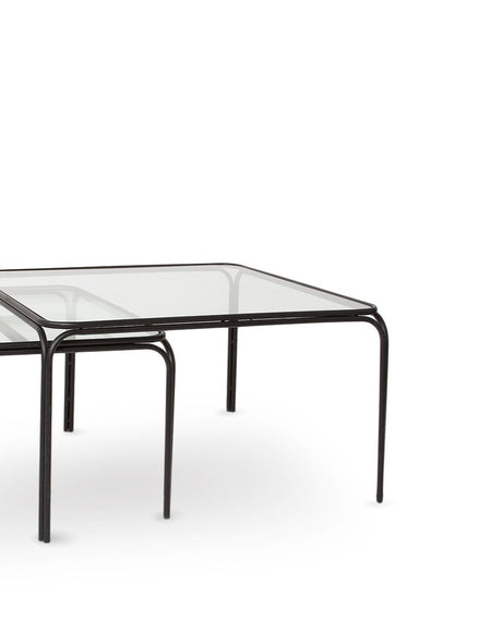 Deco Black Glass/Metal Coffee Table   (1 in stock)
