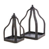 Black Wood Beaded Lantern Tall (qty of 2 in stock)