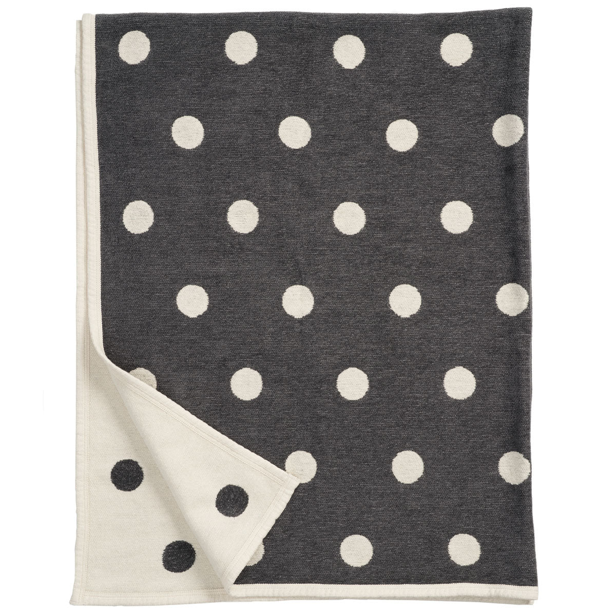Organic Cotton Throw Graphite Dots (2 in stock)