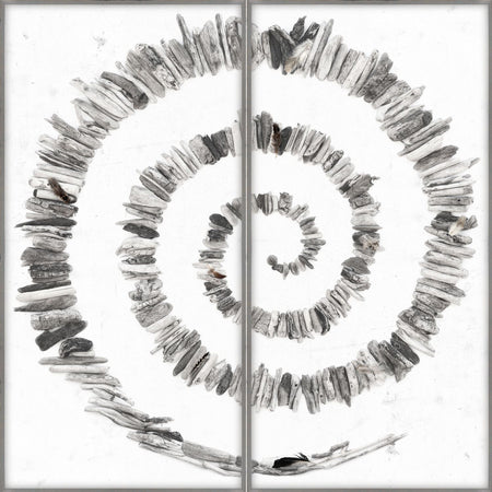 Driftwood Around Diptych Framed Art with Glass set of 2