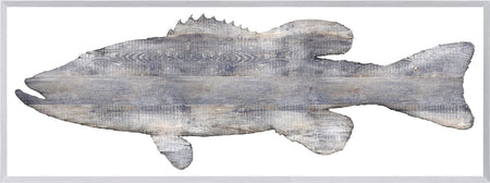 Driftwood Bass framed with glass