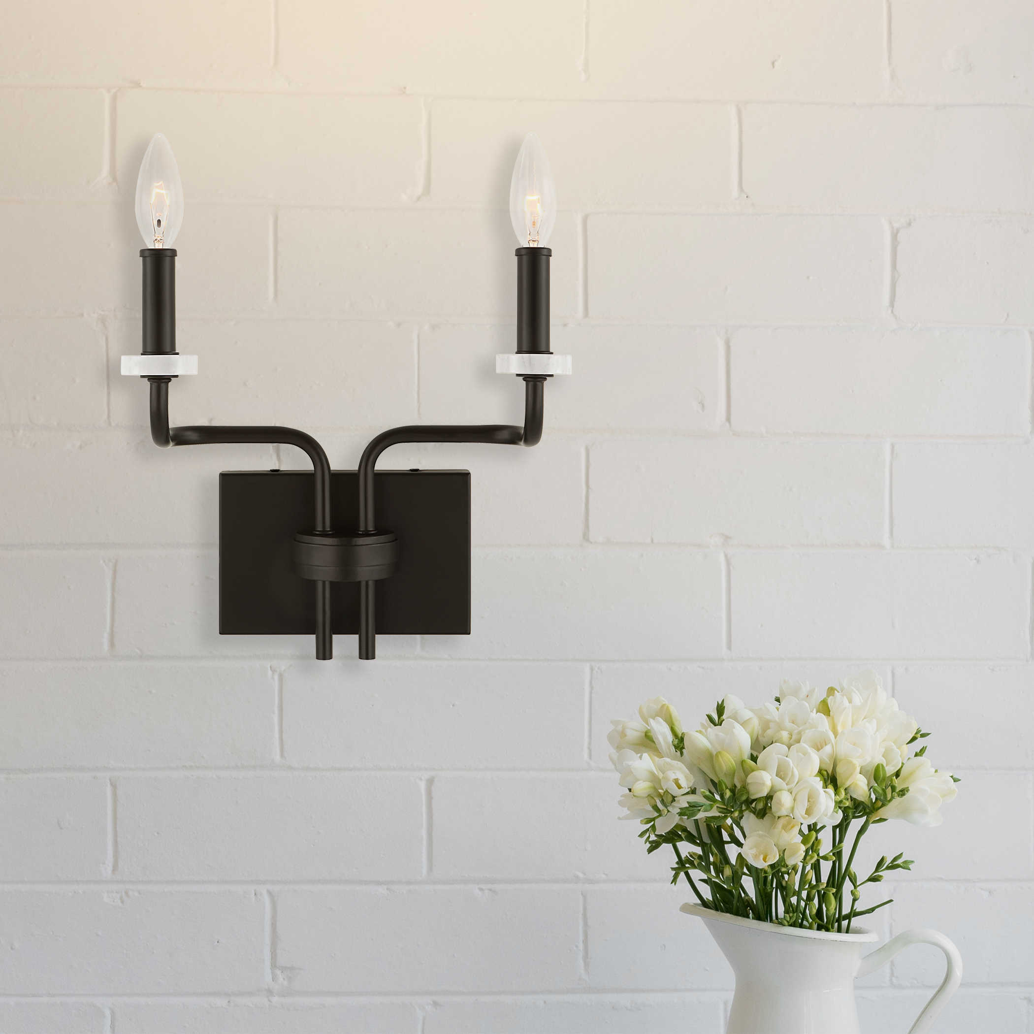 Ebony Elegance 2 light Wall Sconce (1 in stock)