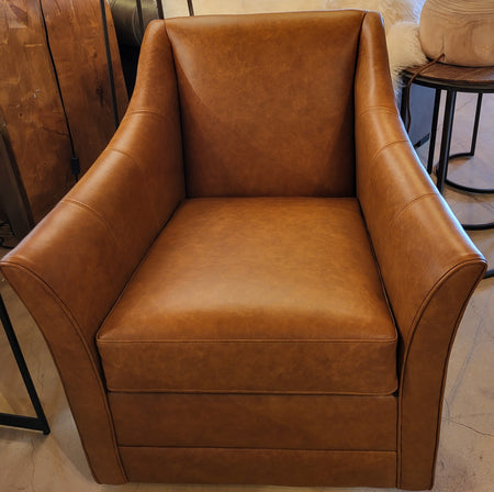 Eliza Praline Leather Swivel Chair