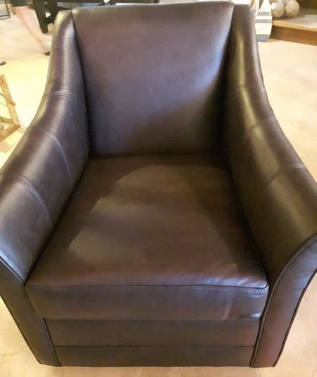Eliza Swivel Chair Top grain leather bespoke espresso (2 in stock)