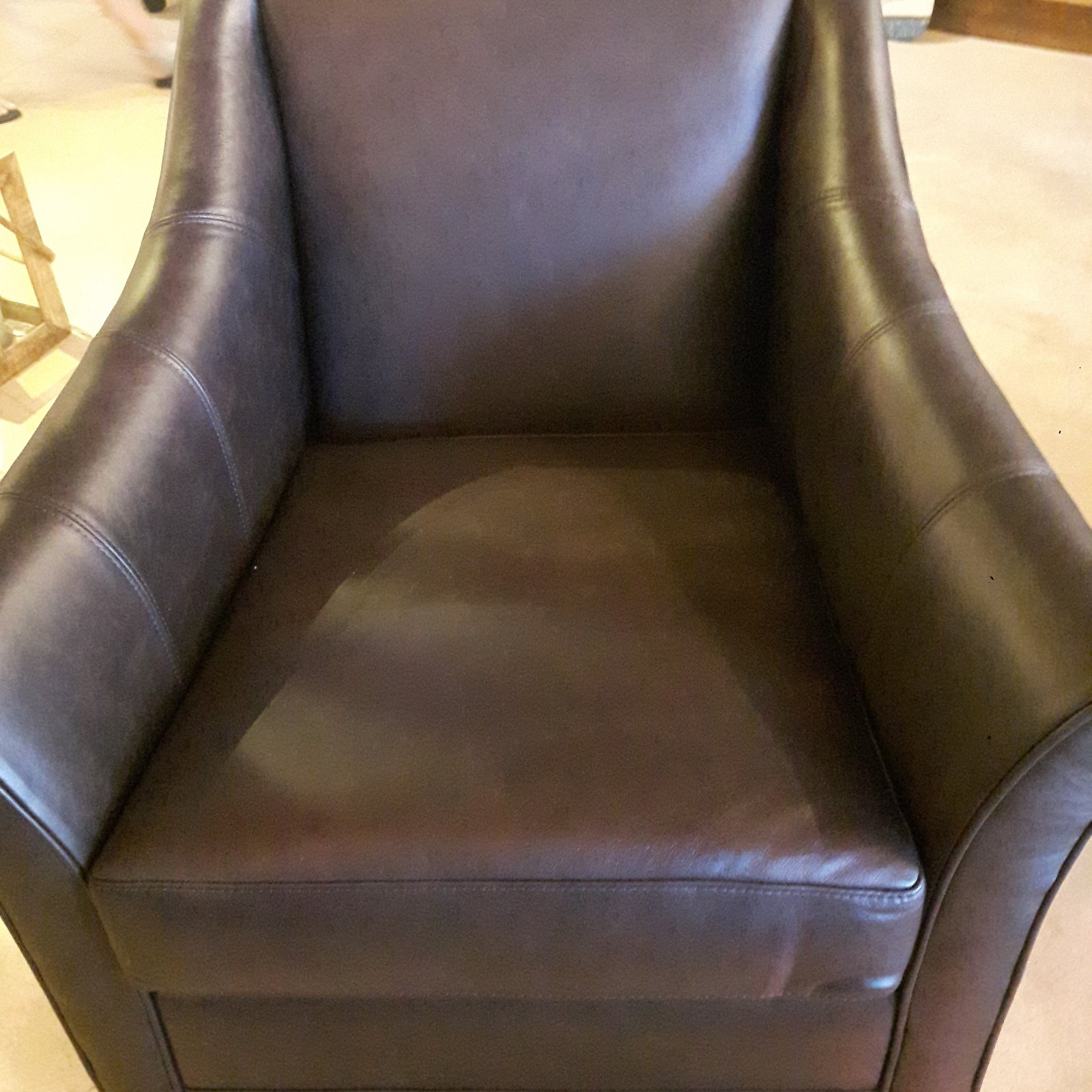 Eliza Swivel Chair Top grain leather bespoke espresso (2 in stock) Promo