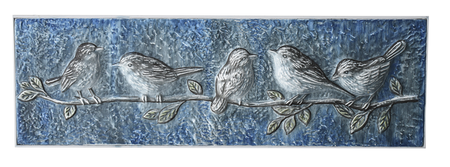 Embossed Blue Metal Birds on Branch Wall Art (1 in stock)