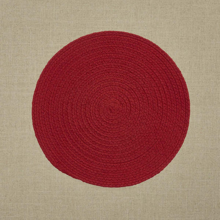 Red Essex Braided Round Placemats set of 4 (1 set in stock)