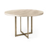 Faye Washed Wood Top X Base 48" Dining Table