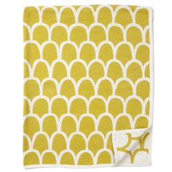 Organic Cotton Throw Feathers Yellow (1 in stock)