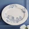 Large White Blue Floral Stamped Oval Platter (1 in stock)