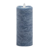 LED Blue Frosted Pillar Candle 3" x 7" (qty of 4 in stock)