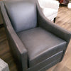 Glen Swivel Chair in top grain leather Bespoke Grey
