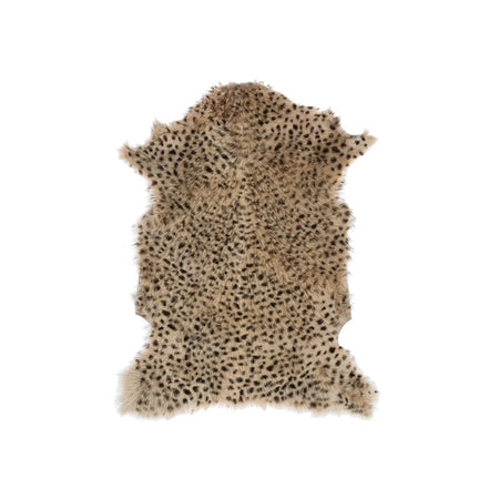 Real Goat Fur Leopard Print Rug  Single Size (2 in stock)
