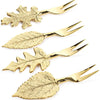 Cocktail Set of Forks Gold Leaves set of 4 (qty of 3 sets in stock)