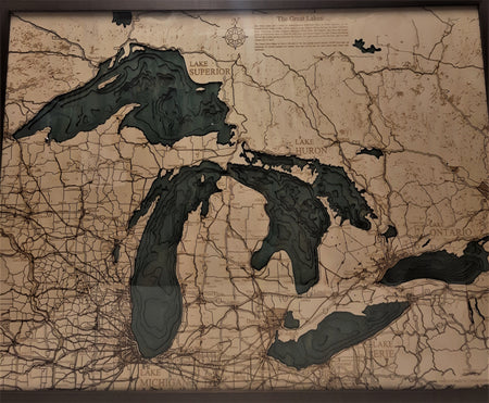 Chart - Geographical The Great Lakes Small