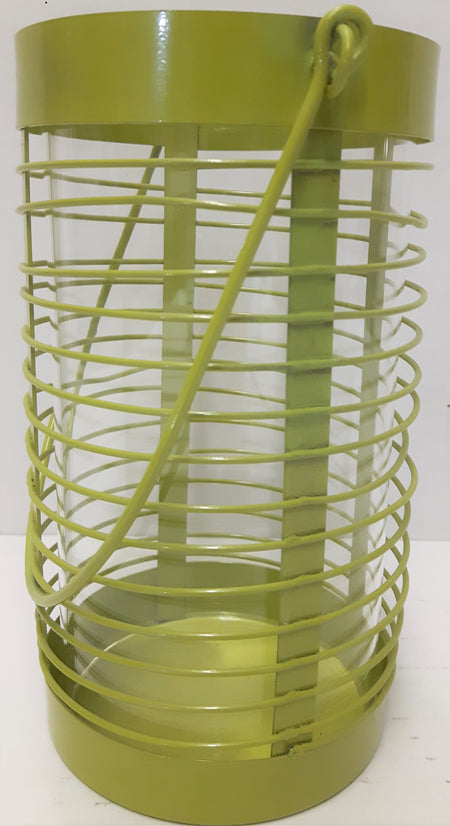 Green Metal with Glass Lantern 7" (12 in stock)