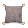 Grey Knitted Fur Pom Cushion 18" x18" (1 in stock)