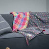 Foxford Irish Lamb's Wool Throw Grey Rainbow