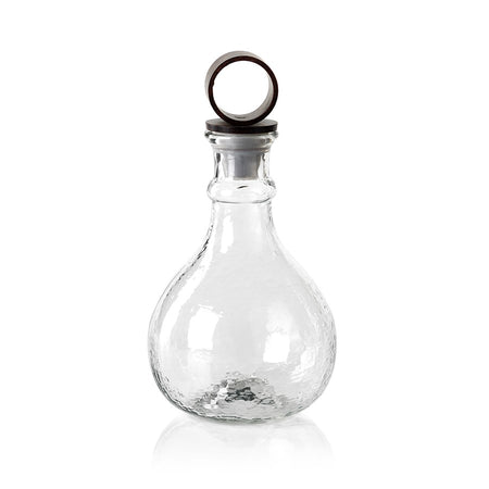 Hammered Glass Decanter with Iron Stopper (1 in stock)