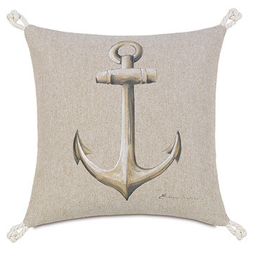 Handpainted Anchor Cushion 18" (2 in stock)